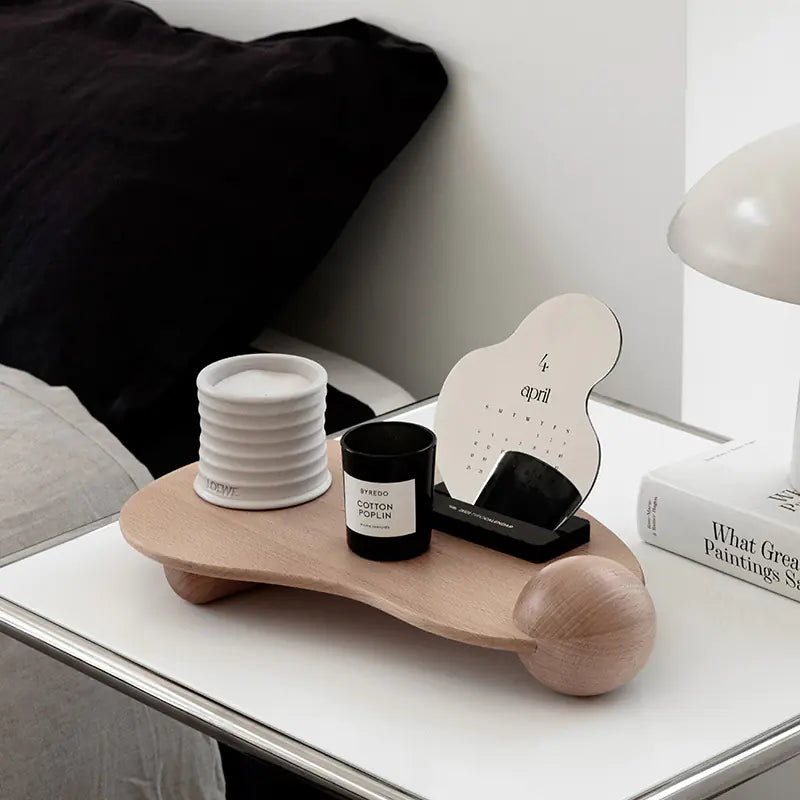 Wooden Aromatherapy Tray – Natural Wood Desktop Organiser & Essential Oil Holder