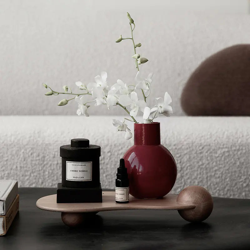 Wooden Aromatherapy Tray – Natural Wood Desktop Organiser & Essential Oil Holder