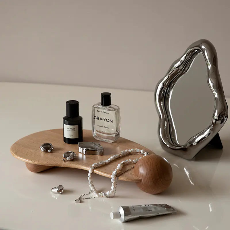 Wooden Aromatherapy Tray – Natural Wood Desktop Organiser & Essential Oil Holder